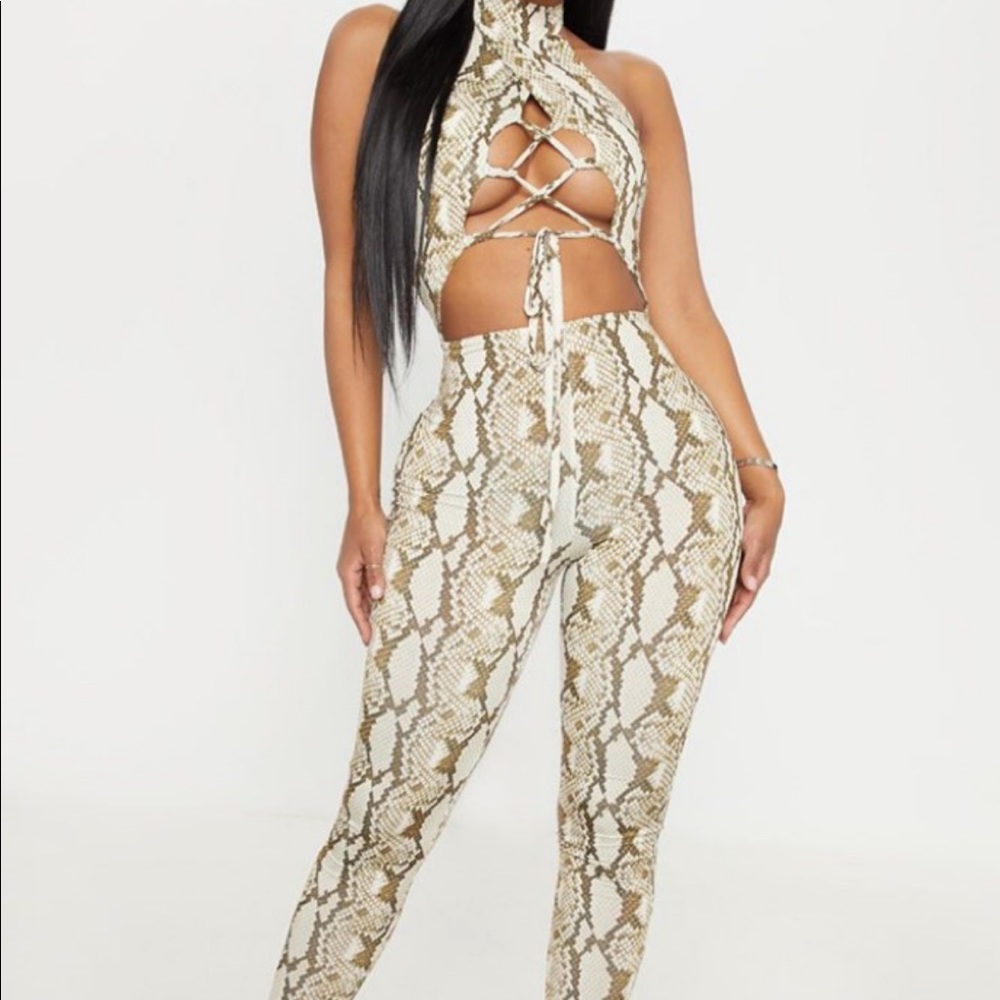 Pretty Little Thing Snakes Jumpsuit!